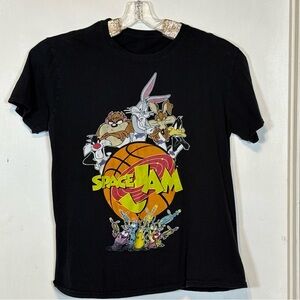 Vintage Space Jam T-Shirt - Black Size Medium